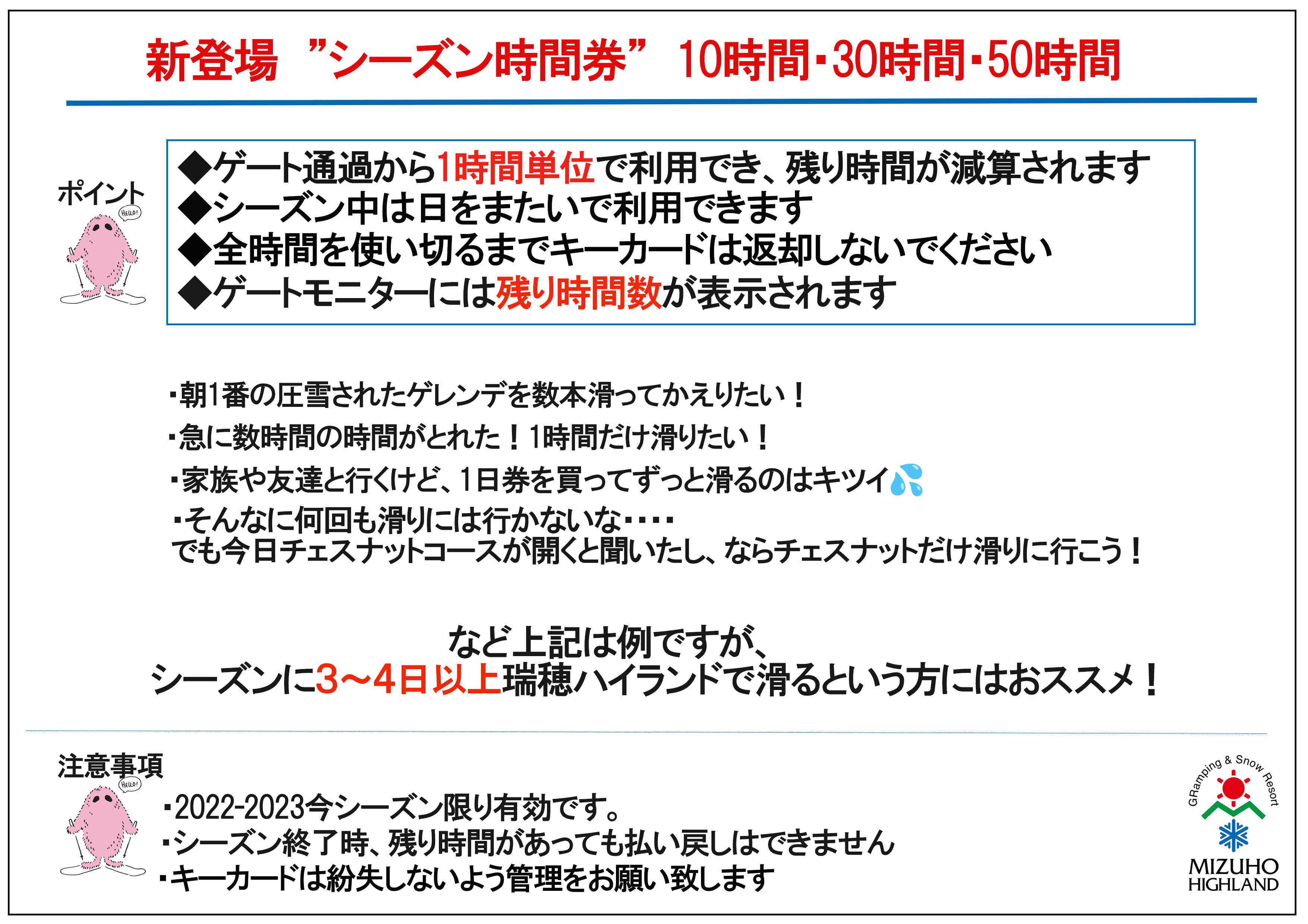 瑞穂ハイランド　リフト券2枚